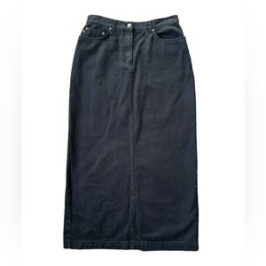 Long Black Denim Skirt